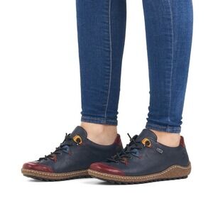 Rieker Liv 61 L7561-14 Women Eu42 US 10-10.5 Comfort Sneakers Blue Wine Leather